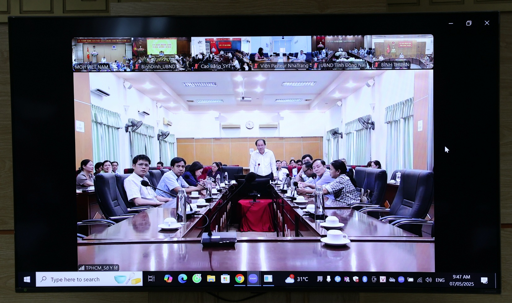 Các điểm cầu tham dự hội nghị.