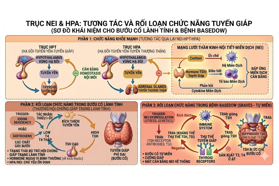 Châm cứu và Cấy chỉ trong y học tích hợp điều trị bướu cổ lành tính và bệnh basedow