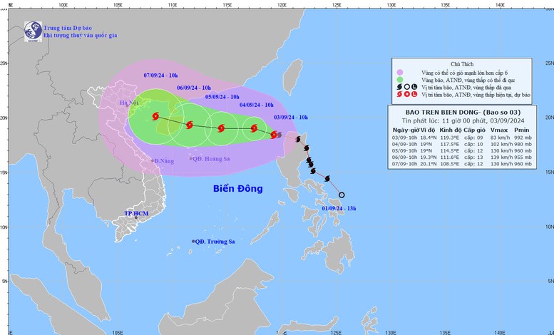 Công điện của Thủ tướng Chính phủ về ứng phó bão số 3